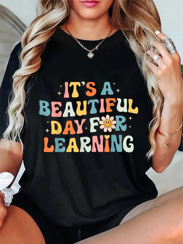 100%25 Cotton Unisex It's Beautiful Day for Learning - Retro Teacher Women Men T-Shirt