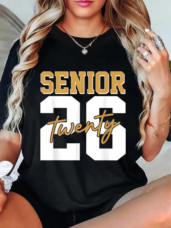 100%25 Cotton Unisex Senior 2026 Retro Class of 2026 Graduation 2026 Men Women T-Shirt