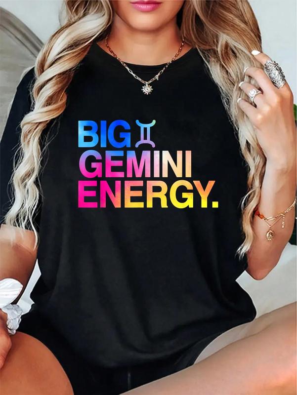 100%25 Cotton Big Gemini Energy Zodiac Sign Astrology Birthday T-Shirt