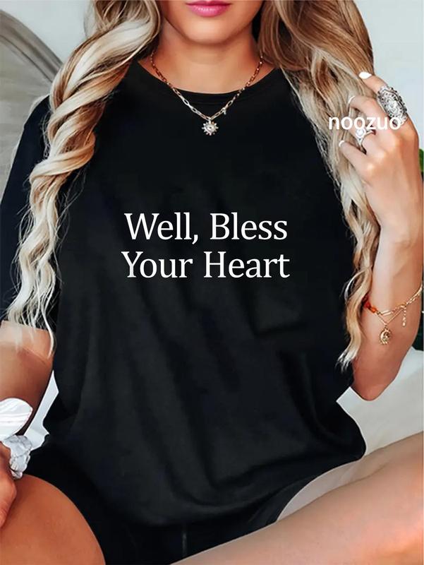 100%25 Cotton Unisex Well Bless Your Heart - T-Shirt Casual Graphic Printed Tee Casual Top