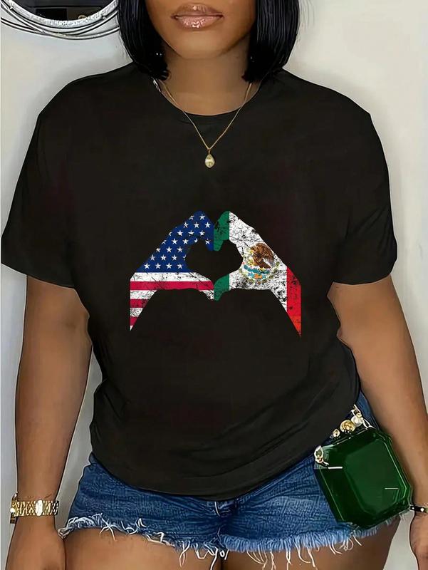 100%25 Cotton America Mexico Flag Vintage Mexican Roots American T-Shirt Casual Short Sleeve Shirt