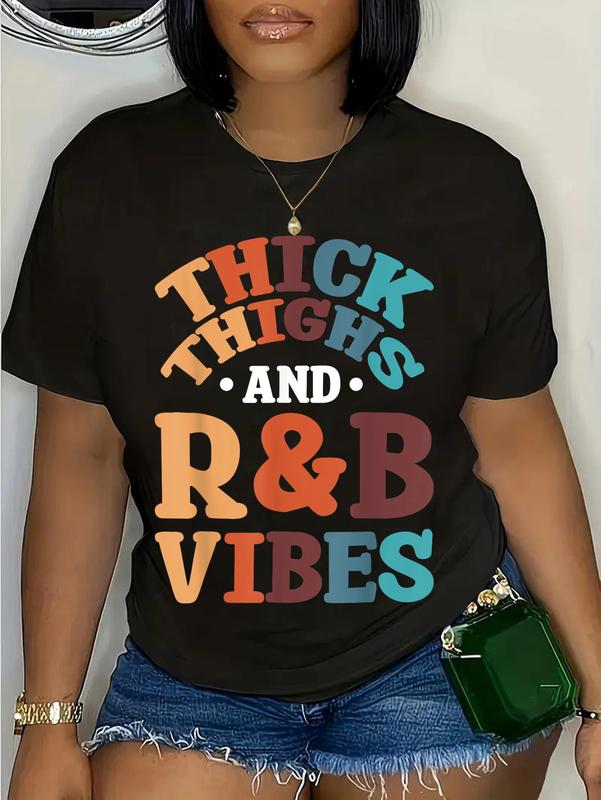 100%25 Cotton Unisex Thick Thighs R&B Vibes T-Shirt 90's R&B Girl RnB R And B Body Positivity