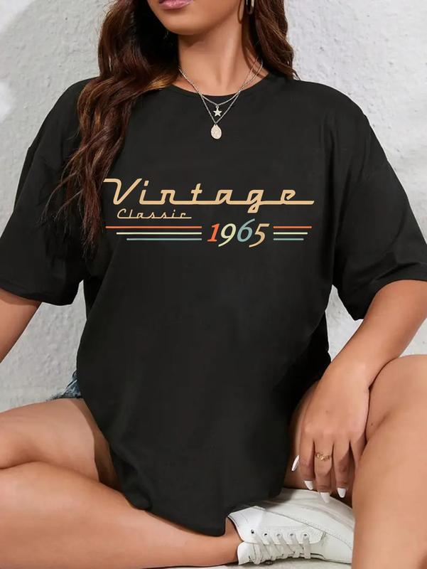100%25 Cotton Unisex Vintage 60th Birthday Decorations Vintage 1965 60 Years Old T-Shirt