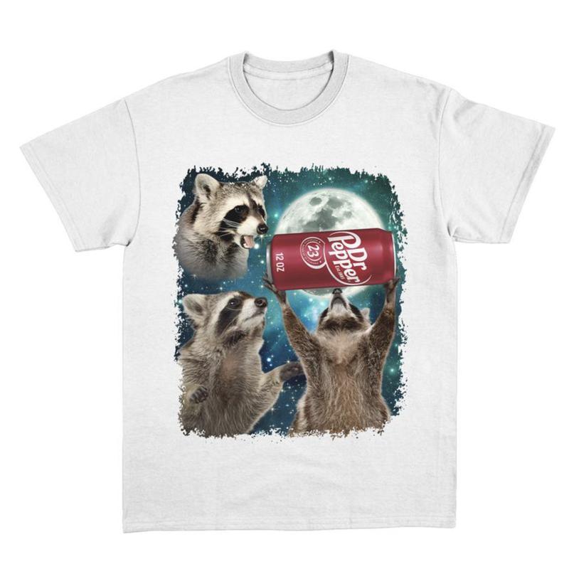 Three Raccoons Dr Pepper Vintage Graphic T-shirt, Funny Meme Dank Raccoons Shirt, Gifts For Men Women, Unisex Tee, Sweatshirt, Top Streetwear Cotton