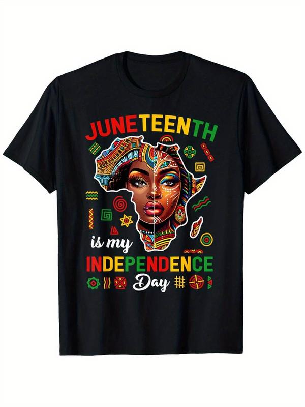 Summer t Shirts Juneteenth Is My Independence Day 1865 Black African Women T-Shirt July 4th US Independence Day T-shirt