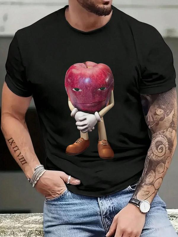 100%25 Cotton Unisex Me Asf Apple Funny Apple With Face Meme Wapple T-Shirt