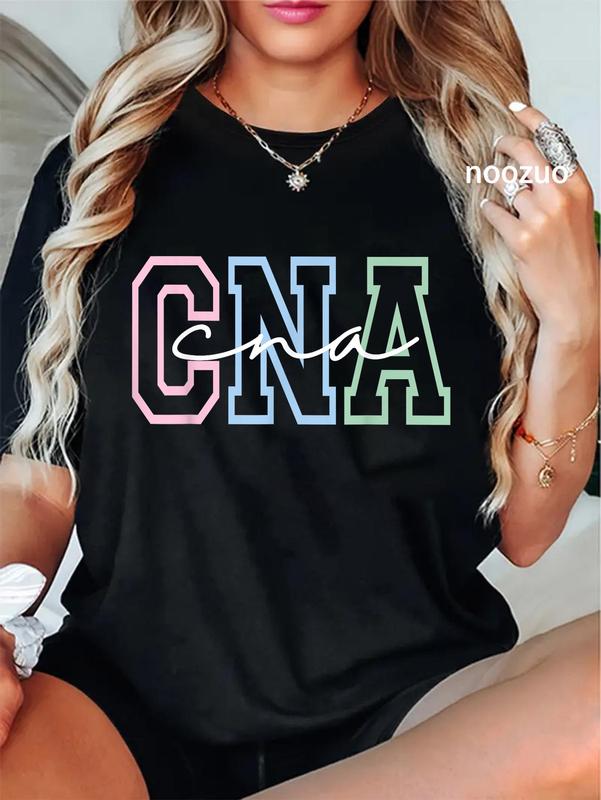 100%25 Cotton Unisex Women CNA Shirt for Nursing Assistants Healthcare RN T-Shirt Casual Top