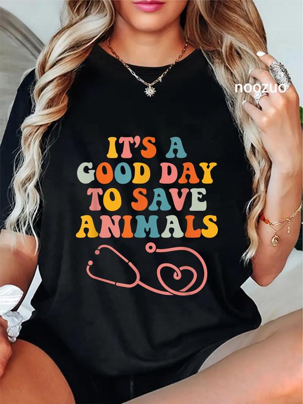 100%25 Cotton Unisex Vet Tech Save Animals Veterinarian Veterinary Assistant T-Shirt Casual Top