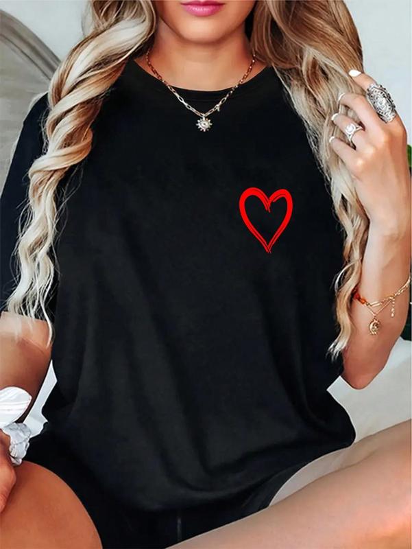 100%25 Cotton  Red Heart Cool Love Heart Graphic Valentines Day Men Women T-Shirt